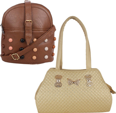Fillincart Sling Bag(Gold, Brown), Brown;gold