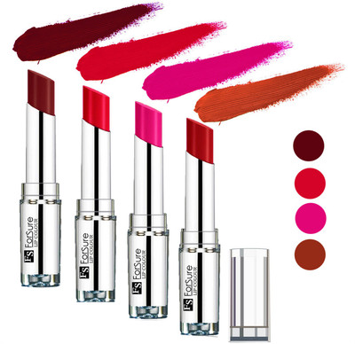 Forsure Wine,Ruby Red,Rose Pink,Nude Silky & Soft Touch VELVET MATTE LIPSTICK(Wine,Ruby Red,Rose Pink,Nude, 16 g)