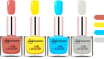 Lady Fashion Extra Shine Extra Long Stay Chip Resistant Nail Polish Nude,Yellow,Sky Blue,Grey(Pack of 4)
Lady Fashion Extra Shine Extra Long Stay Chip Resistant Nail Polish Nude,Yellow,Sky Blue,Grey(Pack of 4)
