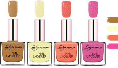 Lady Fashion Extra Shine Extra Long Stay Chip Resistant Nail Polish Mettalic Brown,Mettalic Gold,Orange Silk,Abricoat Rose(Pack of 4)
Lady Fashion Extra Shine Extra Long Stay Chip Resistant Nail Polish Mettalic Brown,Mettalic Gold,Orange Silk,Abricoat Rose(Pack of 4)