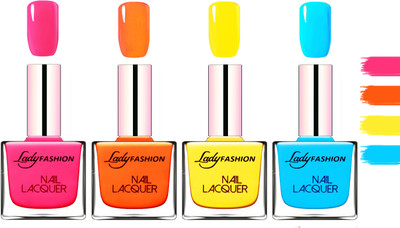 Lady Fashion Extra Shine Extra Long Stay Chip Resistant Nail Polish Pink,Juicy Orange,Yellow,Sky Blue(Pack of 4)
Lady Fashion Extra Shine Extra Long Stay Chip Resistant Nail Polish Pink,Juicy Orange,Yellow,Sky Blue(Pack of 4)