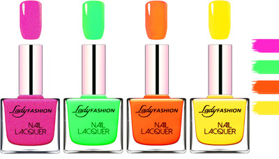 Lady Fashion Extra Shine Extra Long Stay Chip Resistant Nail Polish Mettalic Pink,Light Green,Juicy Orange,Yellow(Pack of 4)
Lady Fashion Extra Shine Extra Long Stay Chip Resistant Nail Polish Mettalic Pink,Light Green,Juicy Orange,Yellow(Pack of 4)
