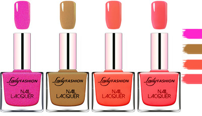 Lady Fashion Extra Shine Extra Long Stay Chip Resistant Nail Polish Mettalic Pink,Mettalic Brown,Light Orange,Baby Pink(Pack of 4)
Lady Fashion Extra Shine Extra Long Stay Chip Resistant Nail Polish Mettalic Pink,Mettalic Brown,Light Orange,Baby Pink(Pack of 4)