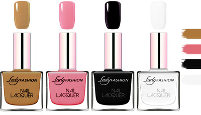 Lady Fashion Extra Shine Extra Long Stay Chip Resistant Nail Polish Mettalic Brown,Silky Pink,Black,White(Pack of 4)
Lady Fashion Extra Shine Extra Long Stay Chip Resistant Nail Polish Mettalic Brown,Silky Pink,Black,White(Pack of 4)