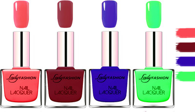Lady Fashion Extra Shine Extra Long Stay Chip Resistant Nail Polish Baby Pink,Voilet,Blue,Light Green(Pack of 4)
Lady Fashion Extra Shine Extra Long Stay Chip Resistant Nail Polish Baby Pink,Voilet,Blue,Light Green(Pack of 4)