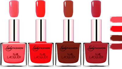 Lady Fashion Extra Shine Extra Long Stay Chip Resistant Nail Polish Baby Pink,Juicy Red,Coffee,Dark Red(Pack of 4)
Lady Fashion Extra Shine Extra Long Stay Chip Resistant Nail Polish Baby Pink,Juicy Red,Coffee,Dark Red(Pack of 4)