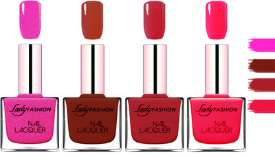 Lady Fashion Extra Shine Extra Long Stay Chip Resistant Nail Polish Mettalic Pink,Coffee,Dark Red,Sweet Red(Pack of 4)
Lady Fashion Extra Shine Extra Long Stay Chip Resistant Nail Polish Mettalic Pink,Coffee,Dark Red,Sweet Red(Pack of 4)