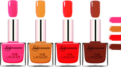 Lady Fashion Extra Shine Extra Long Stay Chip Resistant Nail Polish Pink,Nude,Juicy Red,Coffee(Pack of 4)
Lady Fashion Extra Shine Extra Long Stay Chip Resistant Nail Polish Pink,Nude,Juicy Red,Coffee(Pack of 4)