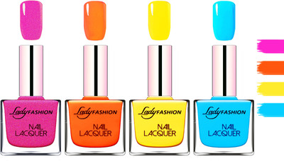 Lady Fashion Extra Shine Extra Long Stay Chip Resistant Nail Polish Mettalic Pink,Juicy Orange,Yellow,Sky Blue(Pack of 4)
Lady Fashion Extra Shine Extra Long Stay Chip Resistant Nail Polish Mettalic Pink,Juicy Orange,Yellow,Sky Blue(Pack of 4)