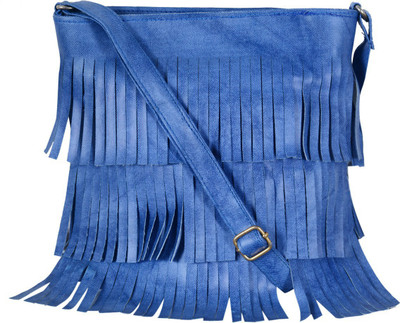 VISHESH COLLECTIONS Women Evening/Party Blue PU Sling Bag