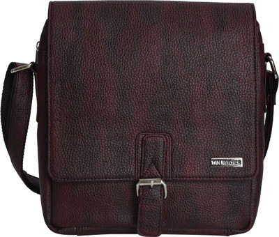 Tan Ritcher Men Casual Brown Synthetic Leather Sling Bag