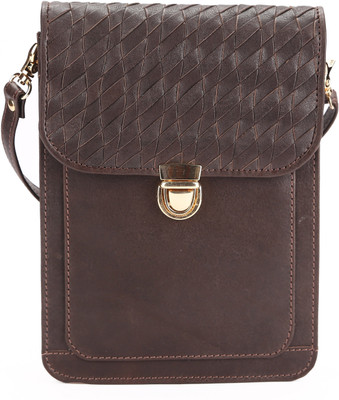 Koza Women Evening/Party, Casual, Formal Brown Genuine Leather Sling Bag
