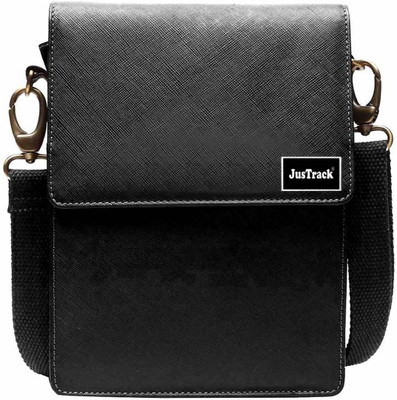JusTrack Women Formal Black Genuine Leather Sling Bag