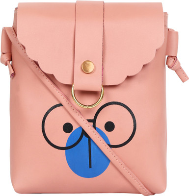 EzeeLives Women Casual Pink PU Sling Bag