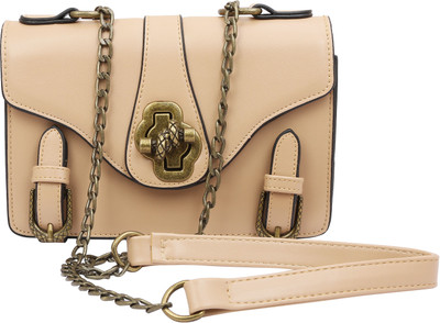 Urban Myna Women Casual Beige PU Sling Bag