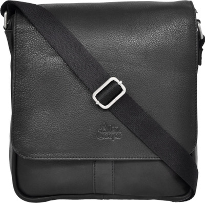 Allen Cooper Women Casual Black Genuine Leather Sling Bag