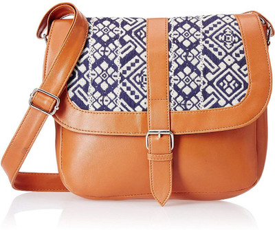 Kanvas Katha Women Casual, Formal Tan PU Sling Bag