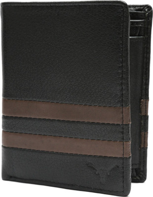 Hidekraft Men Formal Black, Brown Genuine Leather Wallet(6 Card Slots)