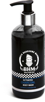 Big Handsome Man Activated Charcoal Body Wash, 300 ml | Lavender & Rosemary Oil | Sulphate & Paraben Free(300 ml)