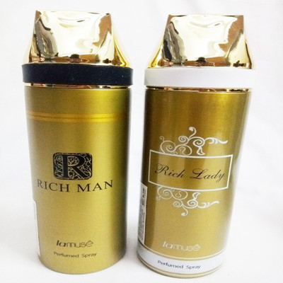 LAMUSE RICH MAN AND RICH LADY Perfume Body Spray - For Men & Women(400 ml, Pack of 2)
LAMUSE RICH MAN AND RICH LADY Perfume Body Spray - For Men & Women(400 ml, Pack of 2)