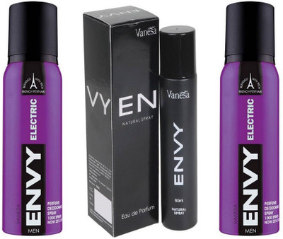 Envy ELECTRIC 2pcs. & Men 60ml 1pc. Deodorant Spray - For Men(300 ml, Pack of 3)
Envy ELECTRIC 2pcs. & Men 60ml 1pc. Deodorant Spray - For Men(300 ml, Pack of 3)