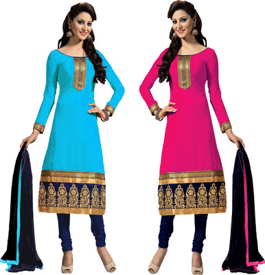 Zombom Chanderi Embroidered Salwar Suit Dupatta Material(Un-stitched), Blue;pink
Zombom Chanderi Embroidered Salwar Suit Dupatta Material(Un-stitched), Blue;pink