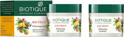 BIOTIQUE BIO FRUIT WHITENING LIP BALM LIGHTENS & EVENS-OUT LIP TONES 12GM FRUIT(Pack of: 2, 24 g)