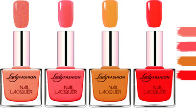 Lady Fashion Extra Shine Extra Long Stay Chip Resistant Nail Polish Orange Silk,Baby Pink,Nude,Juice Red(Pack of 4)
Lady Fashion Extra Shine Extra Long Stay Chip Resistant Nail Polish Orange Silk,Baby Pink,Nude,Juice Red(Pack of 4)