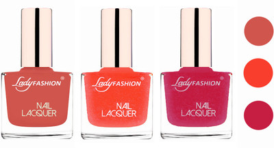 Lady Fashion Extra Shine Extra Long Stay Chip Resistant Nail Polish (set of 3) Nude,Orange Silk,Abricoat Rose(Pack of 3)
Lady Fashion Extra Shine Extra Long Stay Chip Resistant Nail Polish (set of 3) Nude,Orange Silk,Abricoat Rose(Pack of 3)
