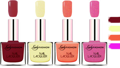 Lady fashion Extra Shine Extra Long Stay Chip Resistant Nail Polish Voilet,Mettalic Gold,Orange Silk,Abricoat Rose(Pack of 4)
Lady fashion Extra Shine Extra Long Stay Chip Resistant Nail Polish Voilet,Mettalic Gold,Orange Silk,Abricoat Rose(Pack of 4)
