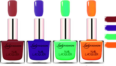 Lady fashion Extra Shine Extra Long Stay Chip Resistant Nail Polish Voilet,Blue,Light Green,Juicy Orange(Pack of 4)
Lady fashion Extra Shine Extra Long Stay Chip Resistant Nail Polish Voilet,Blue,Light Green,Juicy Orange(Pack of 4)