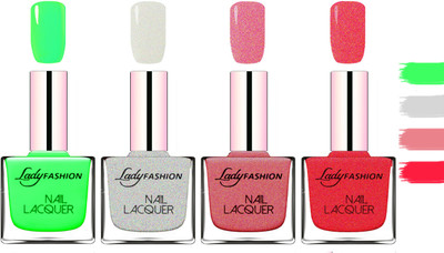 Lady fashion Extra Shine Extra Long Stay Chip Resistant Nail Polish Light Green,Grey,Mauve,Pink(Pack of 4)
Lady fashion Extra Shine Extra Long Stay Chip Resistant Nail Polish Light Green,Grey,Mauve,Pink(Pack of 4)