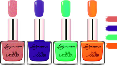 Lady Fashion Extra Shine Extra Long Stay Chip Resistant Nail Polish Mauve,Blue,Light Green,Juice Orange(Pack of 4)
Lady Fashion Extra Shine Extra Long Stay Chip Resistant Nail Polish Mauve,Blue,Light Green,Juice Orange(Pack of 4)