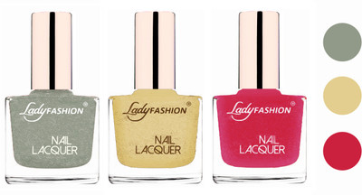 Lady Fashion Extra Shine Extra Long Stay Chip Resistant Nail Polish (Set Of 3) Grey,Mettalic Gold,Mettalic Pink(Pack of 3)
Lady Fashion Extra Shine Extra Long Stay Chip Resistant Nail Polish (Set Of 3) Grey,Mettalic Gold,Mettalic Pink(Pack of 3)