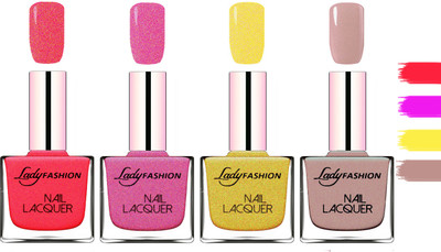 Lady Fashion Extra Shine Extra Long Stay Chip Resistant Nail Polish Bright Pink,Abricoat Rose,Golden,Silky Purple(Pack of 4)
Lady Fashion Extra Shine Extra Long Stay Chip Resistant Nail Polish Bright Pink,Abricoat Rose,Golden,Silky Purple(Pack of 4)