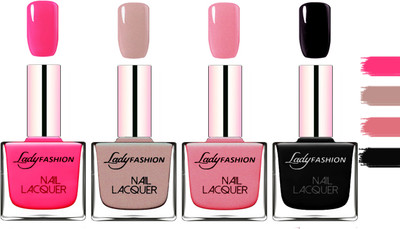 Lady Fashion Extra Shine Extra Long Stay Chip Resistant Nail Polish Pink,Silky Purple,Silky Pink,Black(Pack of 4)
Lady Fashion Extra Shine Extra Long Stay Chip Resistant Nail Polish Pink,Silky Purple,Silky Pink,Black(Pack of 4)