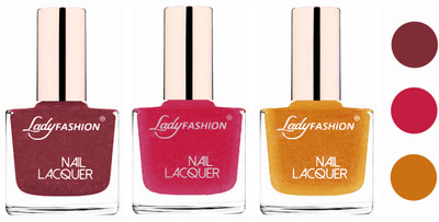 Lady Fashion Extra Shine Extra Long Stay Chip Resistant Nail Polish (Set Of 3) Mauve,Abricoat Rose,Golden(Pack of 3)
Lady Fashion Extra Shine Extra Long Stay Chip Resistant Nail Polish (Set Of 3) Mauve,Abricoat Rose,Golden(Pack of 3)