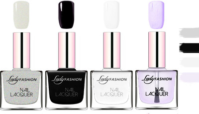 Lady Fashion Extra Shine Extra Long Stay Chip Resistant Nail Polish Grey,Black,White,Top Coat(Pack of 4)
Lady Fashion Extra Shine Extra Long Stay Chip Resistant Nail Polish Grey,Black,White,Top Coat(Pack of 4)