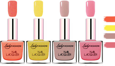 Lady Fashion Extra Shine Extra Long Stay Chip Resistant Nail Polish Orange Silk,Golden,Silky Purple,Silky Pink(Pack of 4)
Lady Fashion Extra Shine Extra Long Stay Chip Resistant Nail Polish Orange Silk,Golden,Silky Purple,Silky Pink(Pack of 4)