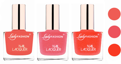Lady Fashion Extra Shine Extra Long Stay Chip Resistant Nail Polish (set of 3) Light Orange,Silky Pink,Orange Silk(Pack of 3)
Lady Fashion Extra Shine Extra Long Stay Chip Resistant Nail Polish (set of 3) Light Orange,Silky Pink,Orange Silk(Pack of 3)