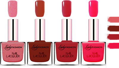 Lady Fashion Extra Shine Extra Long Stay Chip Resistant Nail Polish Mauve,Juice Red,Dark Red,Sweet Red(Pack of 4)
Lady Fashion Extra Shine Extra Long Stay Chip Resistant Nail Polish Mauve,Juice Red,Dark Red,Sweet Red(Pack of 4)