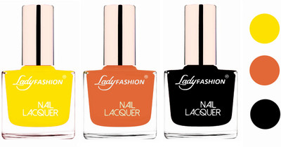 Lady Fashion Extra Shine Extra Long Stay Chip Resistant Nail Polish (Set Of 3) Yellow,Nude,Black(Pack of 3)
Lady Fashion Extra Shine Extra Long Stay Chip Resistant Nail Polish (Set Of 3) Yellow,Nude,Black(Pack of 3)