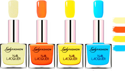 Lady Fashion Extra Shine Extra Long Stay Chip Resistant Nail Polish Mettalic Gold,Juice Orange,Yellow,Sky Blue(Pack of 4)
Lady Fashion Extra Shine Extra Long Stay Chip Resistant Nail Polish Mettalic Gold,Juice Orange,Yellow,Sky Blue(Pack of 4)