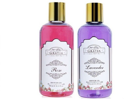 GRATIA SHOWER GEL COMBO PACK (1 ROSE SHOWER GEL & 1 LAVENDER SHOWER GEL 300ML)(600 ml, Pack of 2)
GRATIA SHOWER GEL COMBO PACK (1 ROSE SHOWER GEL & 1 LAVENDER SHOWER GEL 300ML)(600 ml, Pack of 2)