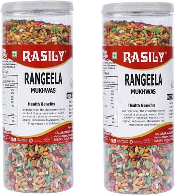 rasily Rangeela Mukhwas Pack of 2 Fennel, Sessame, Dhanadal, Salty Sweet Mouth Freshener(Pack of 2)
rasily Rangeela Mukhwas Pack of 2 Fennel, Sessame, Dhanadal, Salty Sweet Mouth Freshener(Pack of 2)