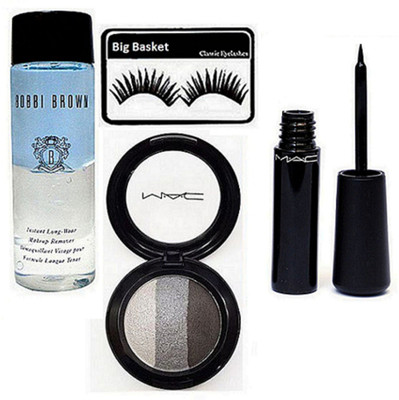 big Basket Eyelashes, Eye shadow, Makeup Remover, Liquid Eyeliner(Set of 4)