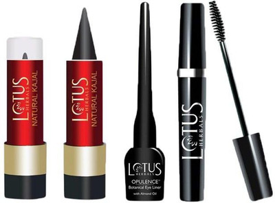Lotus Make-up Combo (Natural KAJAL(4G)+Opnce Eye liner (4g) & Botanical masacara (4g))(Set of 3)
Lotus Make-up Combo (Natural KAJAL(4G)+Opnce Eye liner (4g) & Botanical masacara (4g))(Set of 3)