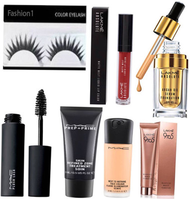 FASHION 1 combo of Eyelash lakme 9to5 Foundation Lakme luquid matte Lipstick ,mac foundation ,Lakme serum and prep-prime,mac mascara black (set of 7)(Set of 7)
FASHION 1 combo of Eyelash lakme 9to5 Foundation Lakme luquid matte Lipstick ,mac foundation ,Lakme serum and prep-prime,mac mascara black (set of 7)(Set of 7)