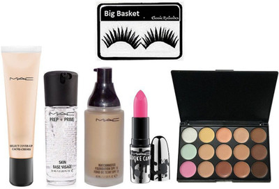 big Basket Eyelashes, Mac 15 Shade Concealer Palette, Matchmaster Foundation,Brooke Candy Lipstick,Studio sculpt,Prep + Primer Skin Base Visage Primer(Set of 6)
big Basket Eyelashes, Mac 15 Shade Concealer Palette, Matchmaster Foundation,Brooke Candy Lipstick,Studio sculpt,Prep + Primer Skin Base Visage Primer(Set of 6)