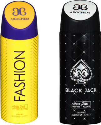 AROCHEM FASHION AND BLACK JACK DYNAMIC DEODORANT SPRAY COMBO Deodorant Spray - For Men & Women(200 ml, Pack of 2)
AROCHEM FASHION AND BLACK JACK DYNAMIC DEODORANT SPRAY COMBO Deodorant Spray - For Men & Women(200 ml, Pack of 2)